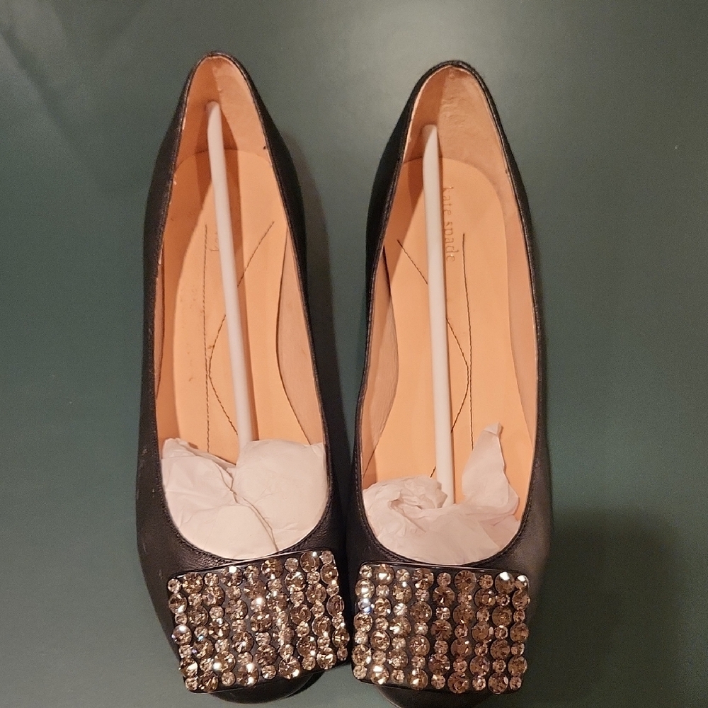 Kate Spade Black Embellished Flats